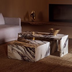 Audo Copenhagen Plinth Bridge Rose Marble Calacatta Viola