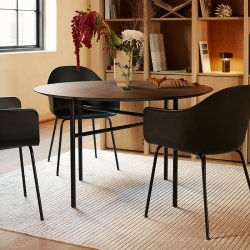 Audo Copenhagen Snaregade Spisebord 138 cm Sort/Mrkbejdset Eg