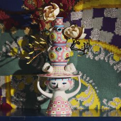 Bjrn Wiinblad Lady With Hat Vase Pink 50 cm