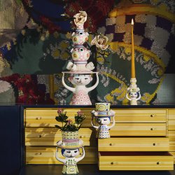 Bjrn Wiinblad Lady With Hat Vase Pink 50 cm