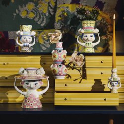 Bjrn Wiinblad Lady With Hat Vase Pink 50 cm