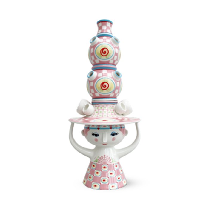 Bjrn Wiinblad Lady With Hat Vase Pink 50 cm