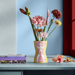 Bj�rn Wiinblad Nina Vase Gul/Pink H22 cm