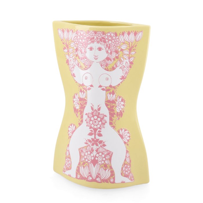Bj�rn Wiinblad Nina Vase Gul/Pink H22 cm