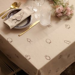 Brainchild Dug m/ Designikoner Beige/Brun 140x320 cm