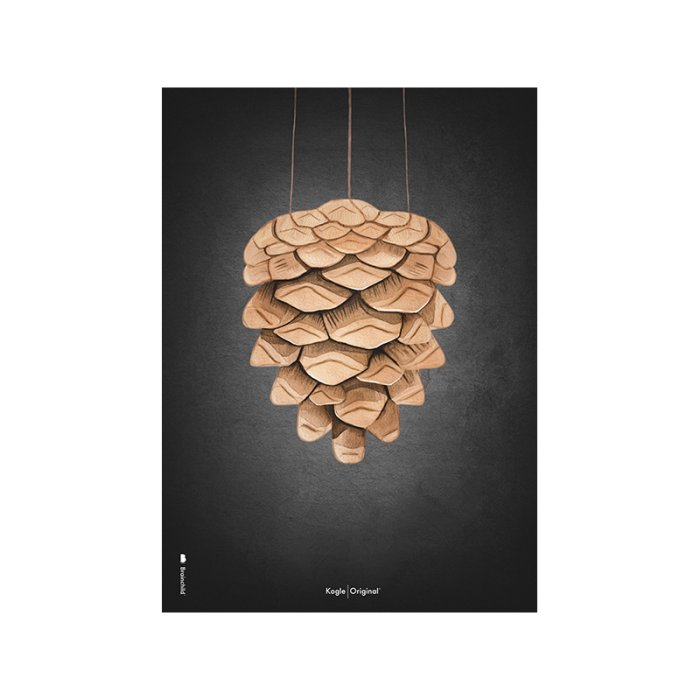 Brainchild Plakat Akvarel Kogle/Sort Baggrund 30x40 cm