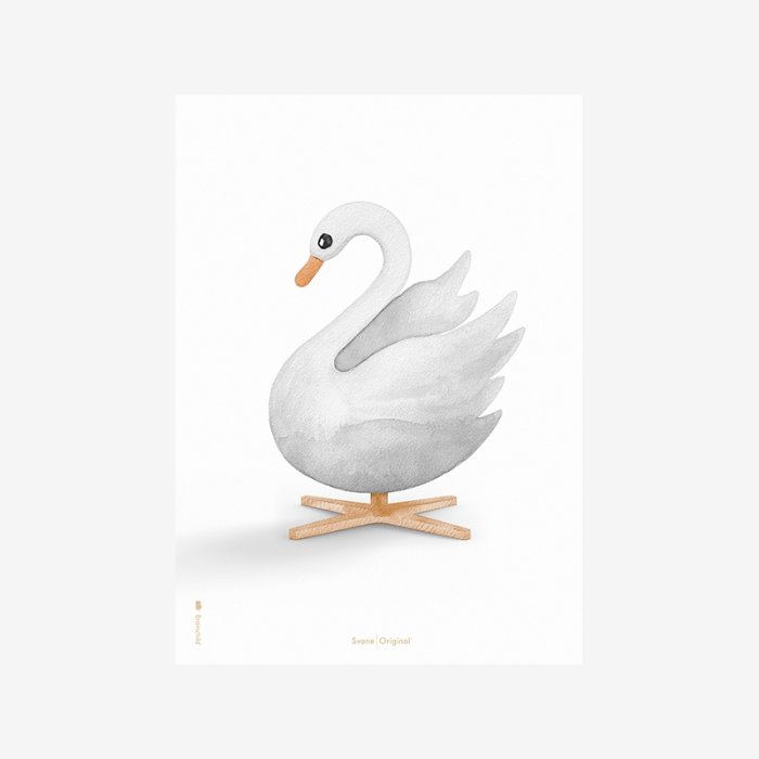 Brainchild Plakat Akvarel Svane/Hvid Baggrund 30x40 cm