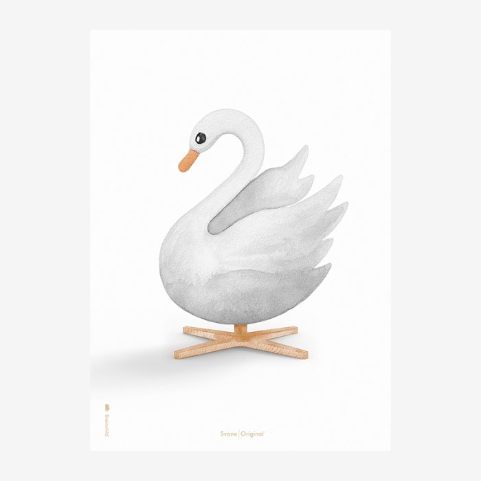 Brainchild Plakat Akvarel Svane/Hvid Baggrund 70x100 cm