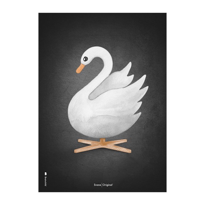 Brainchild Plakat Akvarel Svane/Sort Baggrund 70x100 cm