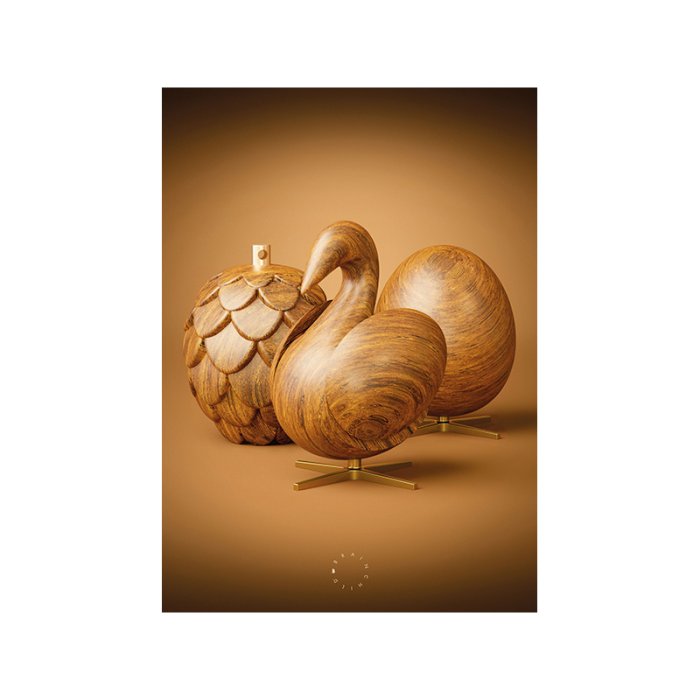 Brainchild Plakat Trio/Brun Baggrund 30x40 cm