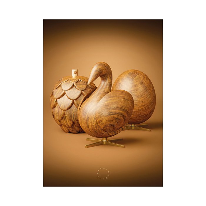 Brainchild Plakat Trio/Brun Baggrund 50x70 cm