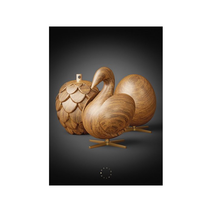 Brainchild Plakat Trio/Sort Baggrund 30x40 cm