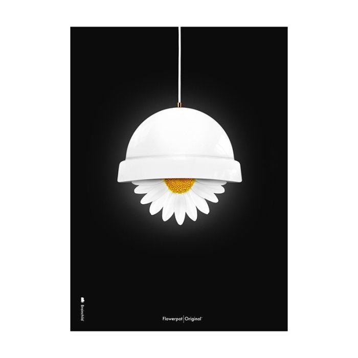 Brainchild Plakat - Hvid Flowerpot/Sort Baggrund
