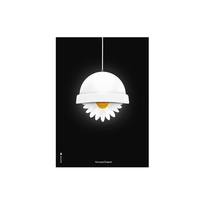 Brainchild Plakat - Hvid Flowerpot/Sort Baggrund - A5