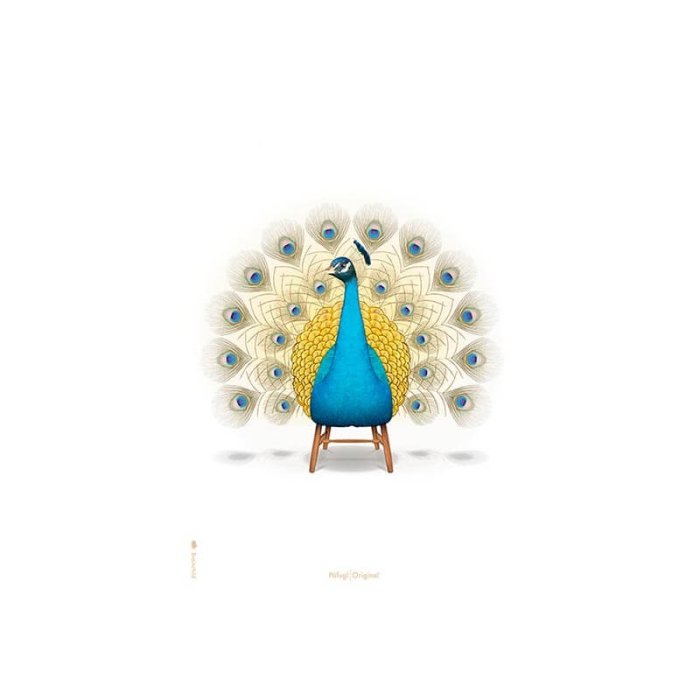 Brainchild Plakat - Pfugl/Hvid Baggrund - 30x40 cm