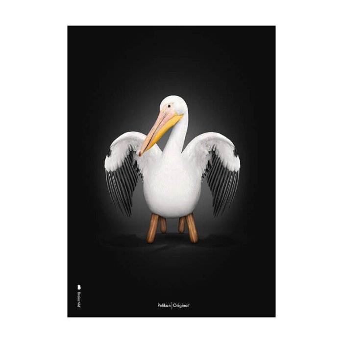 Brainchild Plakat - Pelikan/Sort Baggrund - 70x100 cm