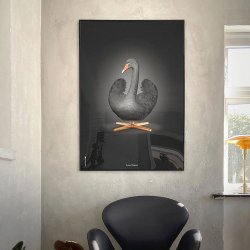 Brainchild Plakat - Sort Svane/Sort Baggrund - 50x70 cm
