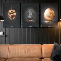 Brainchild Plakat - Sort Svane/Sort Baggrund - 50x70 cm