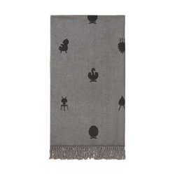 Brainchild Plaid med Designikoner - Mrkegr/Gr