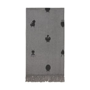 Brainchild Plaid med Designikoner - Mrkegr/Gr