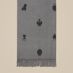 Brainchild Plaid med Designikoner - Mrkegr/Gr