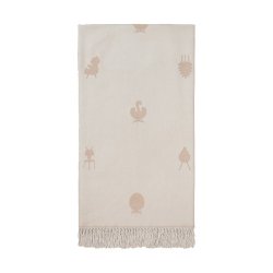 Brainchild Plaid med Designikoner - Sandfarvet/Rhvid