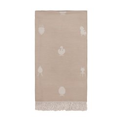 Brainchild Plaid med Designikoner - Sandfarvet/Rhvid