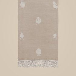 Brainchild Plaid med Designikoner - Sandfarvet/Rhvid