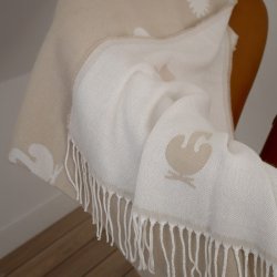 Brainchild Plaid med Designikoner - Sandfarvet/Rhvid