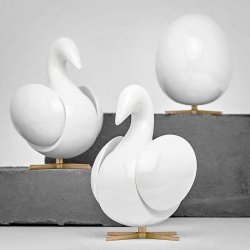 Brainchild Svane Figuren - Hvid/Messing