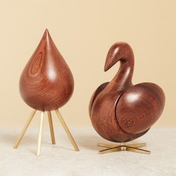 Brainchild Svane Figuren - Mahogni/Messing