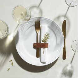 By Brorson Lder Servietringe / Stropper 4 stk. Cognac