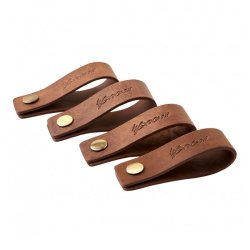 By Brorson Lder Servietringe / Stropper - 4 stk - Cognac - OUTLET