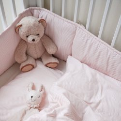 Cam Cam Copenhagen Cot Bumper Sengerand Classic Stripes Rose