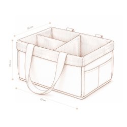 Cam Cam Copenhagen Diaper Caddy Pusleopbevaring Classic Stripes Rose