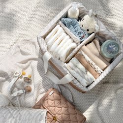Cam Cam Copenhagen Diaper Caddy Pusleopbevaring Brune Striber