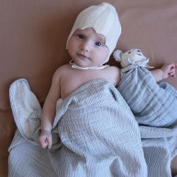 Cam Cam Copenhagen Muslin Babyt�ppe Bl� Striber