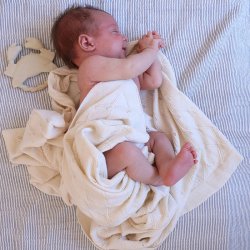 Cam Cam Copenhagen Muslin Babyt�ppe Bl� Striber