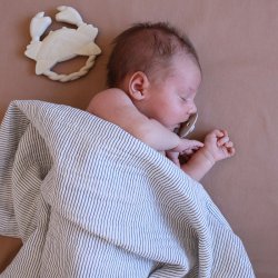 Cam Cam Copenhagen Muslin Babyt�ppe Bl� Striber