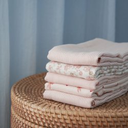 Cam Cam Copenhagen Muslin Cloth Stofble 2-Pak Classic Stripes Rose