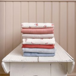 Cam Cam Copenhagen Muslin Cloth Stofble 3-Pak Bl� Striber/Praline/Creme Hvid