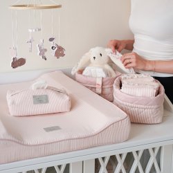 Cam Cam Copenhagen Quiltet Opbevaringskurv S�t af 2 Classic Stripes Rose