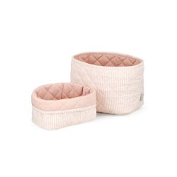 Cam Cam Copenhagen Quiltet Opbevaringskurv S�t af 2 Classic Stripes Rose
