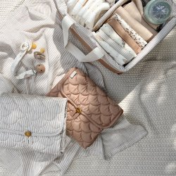 Cam Cam Copenhagen Quiltet Pusle Underlag Brune Striber