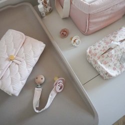 Cam Cam Copenhagen Quiltet Pusle Underlag Classic Stripes Rose