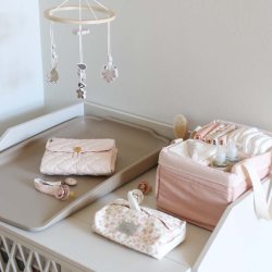 Cam Cam Copenhagen Quiltet Pusle Underlag Classic Stripes Rose