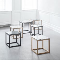 Kristina Dam The Cube Bord Small - Sort Marmor/Eg