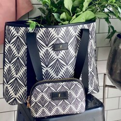 Coming Copenhagen Poppy 2 Pheonix Palm Kosmetiktaske Hvid/Sort