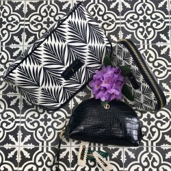 Coming Copenhagen Poppy 2 Pheonix Palm Toilettaske Hvid/Sort