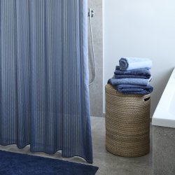 Compliments Lines Badeforh�ng 140x220cm m/ Ringe Deep Blue